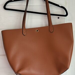 Brown Vegan Leather Tote Bag set